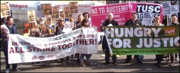 Protesting for fast food workers' rights in London
