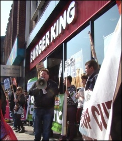 Protesting against zero-hour contracts in Lewisham