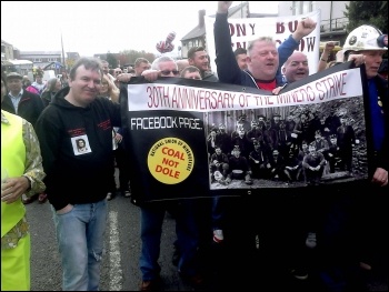 Goldthorpe miners anniversary march, April 2014, photo A Tice