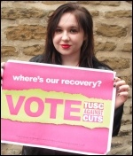 Corrina Smith Gateshead TUSC candidate, photo Elaine Brunskill