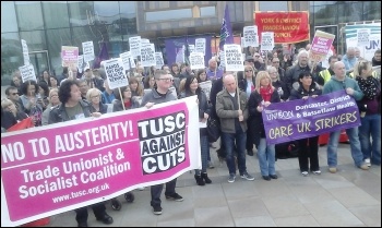 Care UK strikers and supporters protest in Yorkshire, Easter 2014