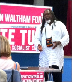 Glenroy Watson, RMT, Waltham Forest TUSC rally, May 2014
