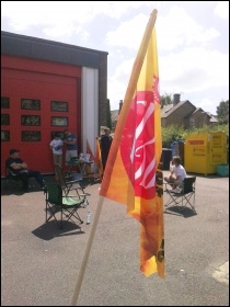 FBU picket in Huntingdon, 21.6.14, photo by R Cossey-Mowle 