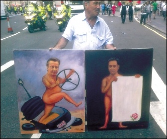 Inventive artwork on the 21 June 2014 anti-austerity demo, photo by A Tice