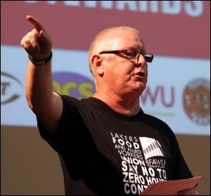 Ronnie Draper, speaking at the NSSN 8th annual conference, 5.7.14, photo Senan