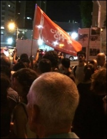 CWI members on one of the protests against Israeli government attacks on Gaza