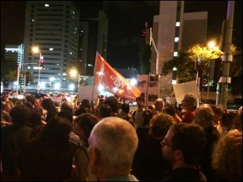 CWI members take part in protests against the Israeli government attacks on Gaza