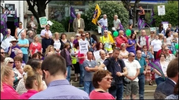 Swansea rally, public sector strike 10.7.14, photo E Schuessel Swansea rally, public sector strike 10.7.14, photo E Schuessel
