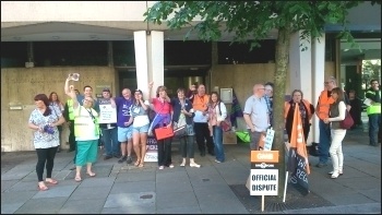 A picket line in Bolton, 10th July 2014 , photo by M Kilsby A picket line in Bolton, 10th July 2014 , photo by M Kilsby
