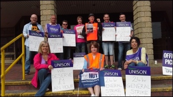 10th July strike in Camarthen, photo by Ken Smith 10th July strike in Camarthen, photo by Ken Smith