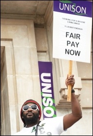 Picketing Hackney Town Hall on 10 July 2014, photo Paul Mattsson