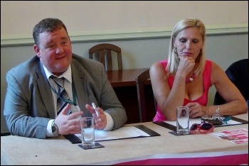 Leicester councillors Wayne Naylor and Barbara Potter, photo Leicester TUSC