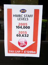 Poster on HMRC Leeds picket, 1.8.14, photo by I Dalton Poster on HMRC Leeds picket, 1.8.14, photo by I Dalton