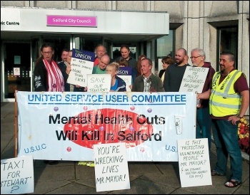 Campaigners lobbying Salford City Council, photo Andrew Carss