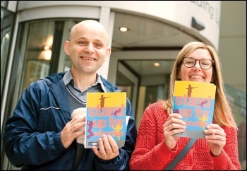 NUT members on strike on 10 July 2014, photo Paul Mattsson