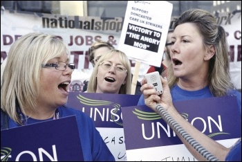 Doncaster Care UK workers protesting outside Care UK owners Bridgepoint private equity, photo Paul Mattsson