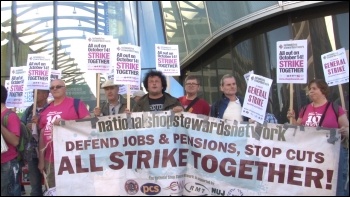 The NSSN lobbying the TUC, 7.9.14, photo P Mason