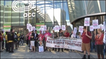 The NSSN lobbying the TUC, Liverpool 7.9.14, photo P Mason