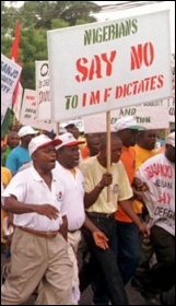 Protesting agianst IMF-imposed neoliberalism