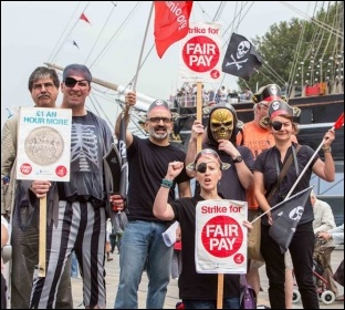 Greenwich Unite members protesting at the council's Greenwich Unite members protesting at the council's