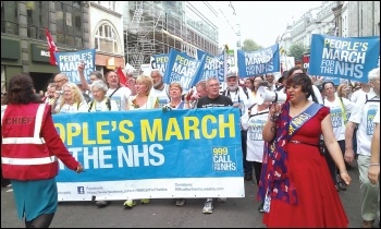 The People's March for the NHS was joined by 5,000 people in London, photo by Bob Severn