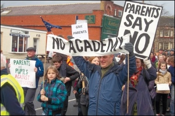 At one academy chain all non-teaching posts are being 'outsourced', photo by the Socialist