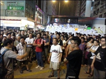 At a Socialist Action forum during the Hong Kong democracy protests