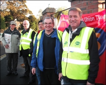 PCS picket in Newcastle, 15.10.14, photo Elaine Brunskill