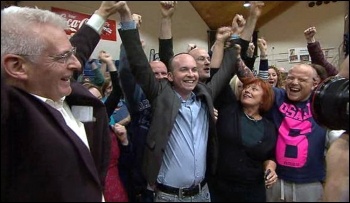 Paul Murphy (centre) celebrates his byelection victory