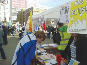 One of the Generation Fightback stalls at the Hope Over Fear rally, photo by GF