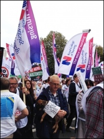 Nurses' contingent, TUC demo 18.10.14, photo JB