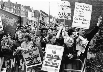 Lobby of the Labour Party NEC in support of the socialist Liverpool councillors, photo Dave Sinclair