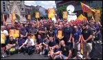 Firefighters protesting in Leicester over pension changes, photo Steve Score
