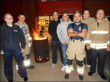 FBU picket line in Leicester FBU picket line in Leicester