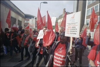 October 2014 St Mungo's Broadway strike, in Hackney, photo Paul Mattsson October 2014 St Mungo's Broadway strike, in Hackney, photo Paul Mattsson