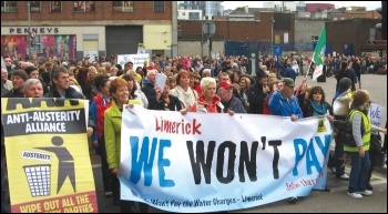 Water tax demonstrators in Limerick, October 2014