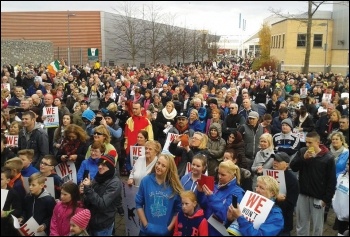 Water tax demonstrators in Blanchardstown, Dublin, 1 November 2014