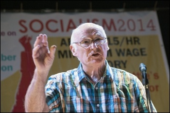 Peter Taaffe, Socialism 2014 Saturday rally 8.11.14, photo Paul Mattsson