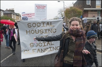 Social housing not social cleansing, photo Paul Mattsson