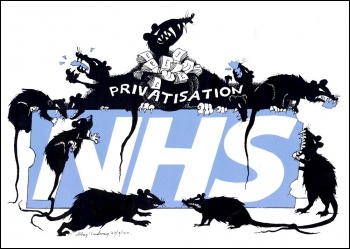 Stop the privatisation rats tearing up our NHS!, photo Alan Hardman