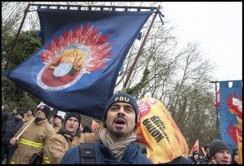 Firefighters demonstrating in Aylesbury for the reinstatement of FBU rep Ricky Matthews, 09.12.14, photo Paul Mattsson Firefighters demonstrating in Aylesbury for the reinstatement of FBU rep Ricky Matthews, 09.12.14, photo Paul Mattsson
