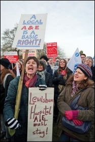 Protests helped save Lewisham A&E from closure in 2013, photo Paul Mattsson