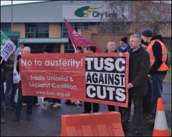 TUSC supporters at the City Link, photo by Coventry SP