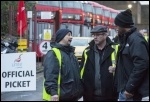 Clapton bus garage, London bus strike, 13.1.15, photo Paul Mattsson