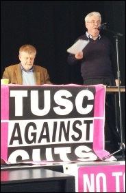 John Reid speaking, TUSC conference, 24.1.15, photo by Neil Cafferky
