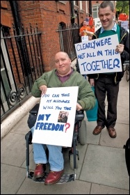 Campaigning against welfare cuts and benefit sanctions, photo Paul Mattsson