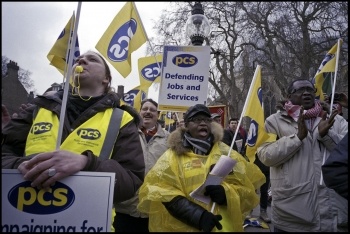 PCS members demonstrating, photo by Paul Mattsson