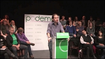 Podemos leader Pablo Iglesias (centre) photo Creative Commons (http://creativecommons.org/licenses/by/3.0/deed.en)