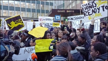 Segdehill students protesting against their school becoming an academy, photo by Lewisham SP