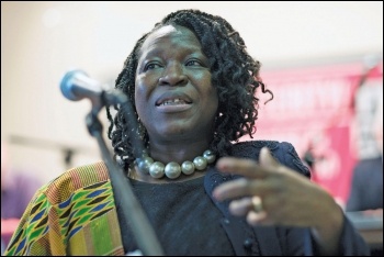 Nana Asante speaking at the 2014 TUSC conference, photo Paul Mattsson